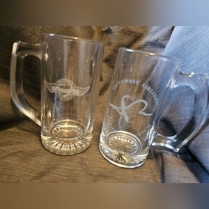 Southwest Airlines Clear Glass Beer Mugs Set Of 2